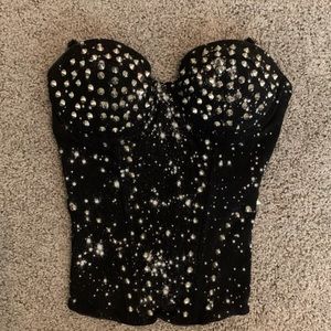 Tripp NYC Bleach Studded Corset